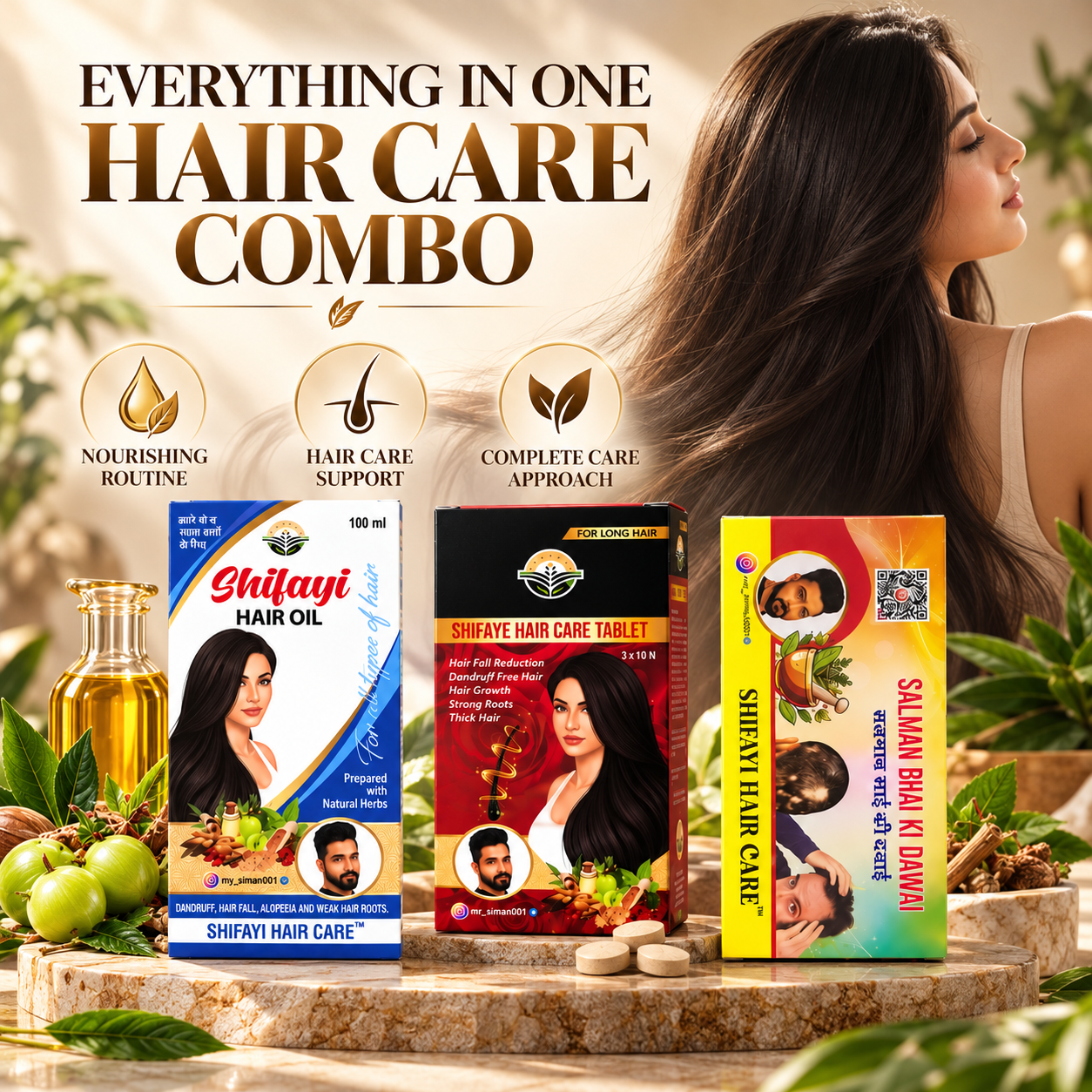 Shifayi Men’s Complete Hair Recovery Kit  Hair Oil + Hair Care Tablets + Salman Bhai Ki Dawai
